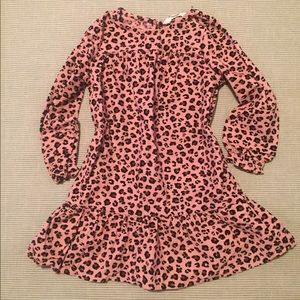 H&M girls pink leopard corduroy dress